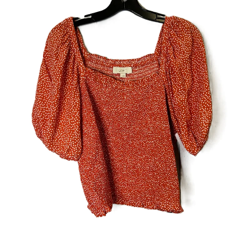 Top Short Sleeve By Loft In Orange, Size: M