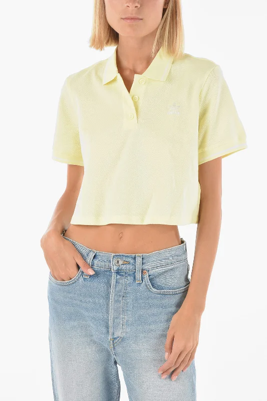 Adidas piquè cotton cropped polo shirt