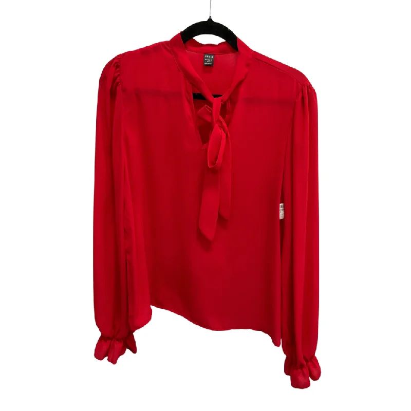 Top Long Sleeve By Shein In Red, Size: L