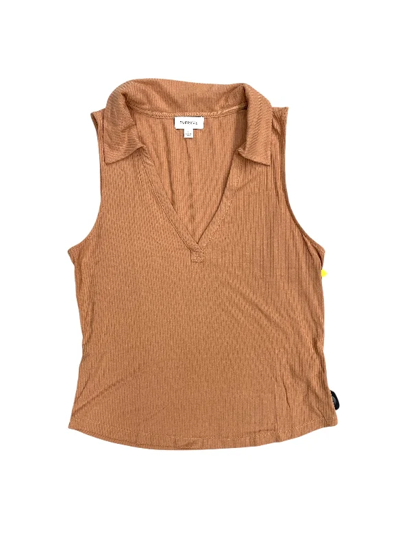 Top Sleeveless By Evereve In Orange, Size: L