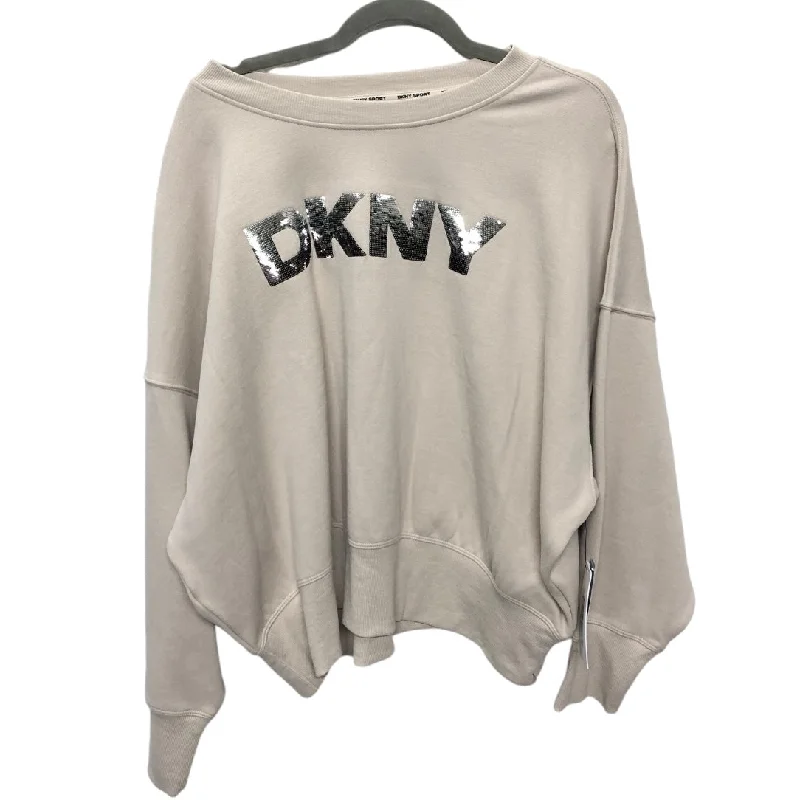 Sweatshirt Crewneck By Dkny In Cream, Size: Xl