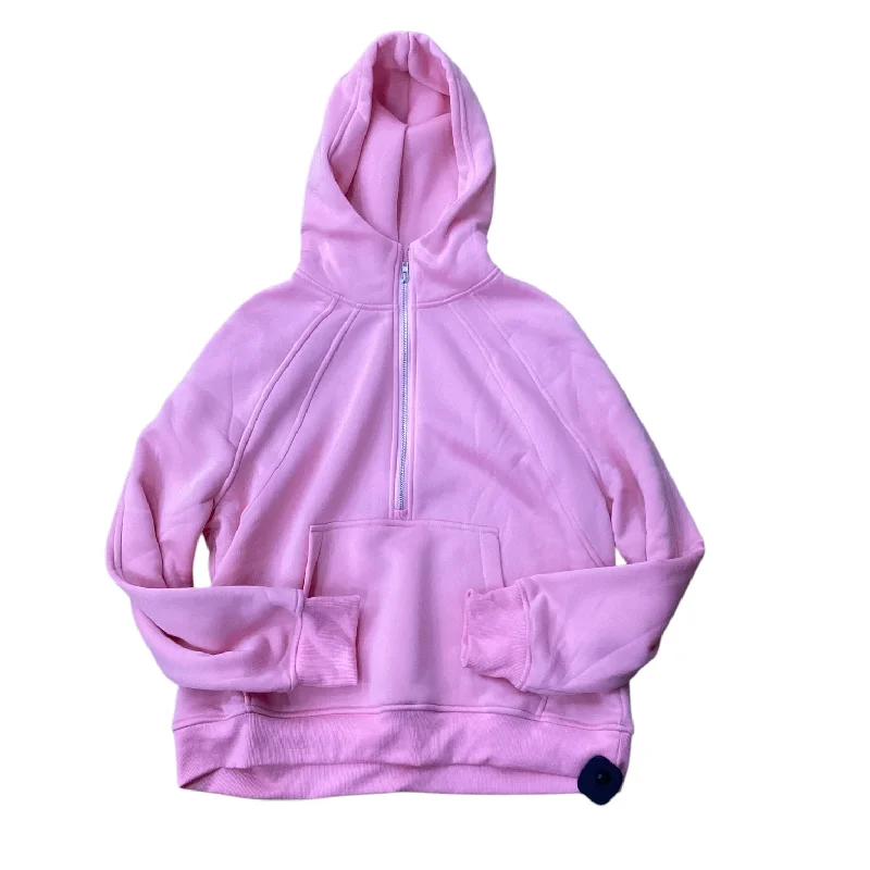 Athletic Sweatshirt Hoodie By Shein In Pink, Size: L