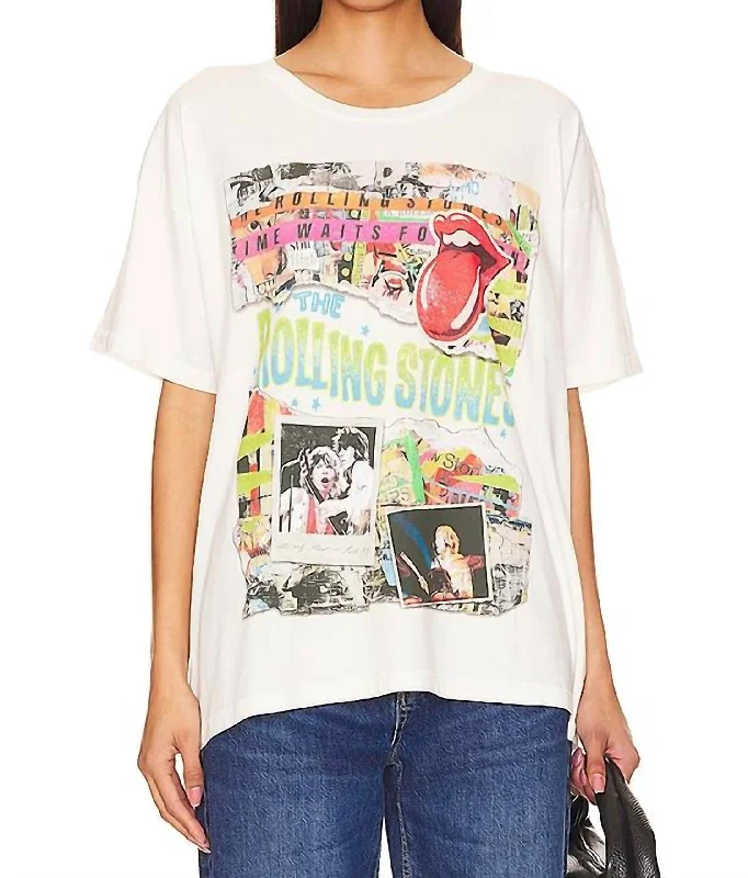 Rolling Stones Time Waits For No One Tee Top In Vintage White