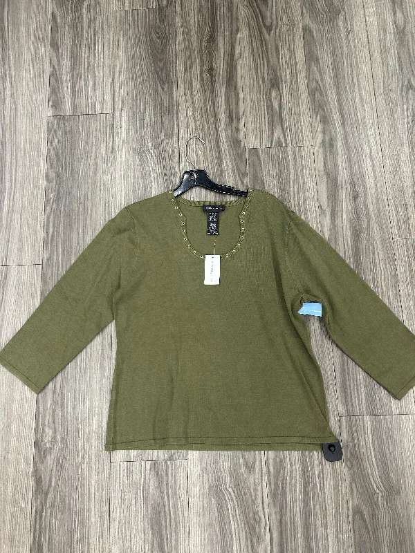 Top Long Sleeve Basic By Cable And Gauge In Green, Size: Xl