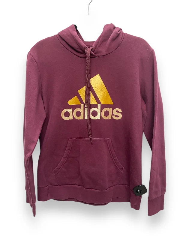 Sweatshirt Hoodie By Adidas In Purple, Size: L