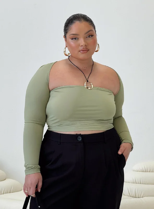 Moran Two Piece Bolero Top Sage Curve