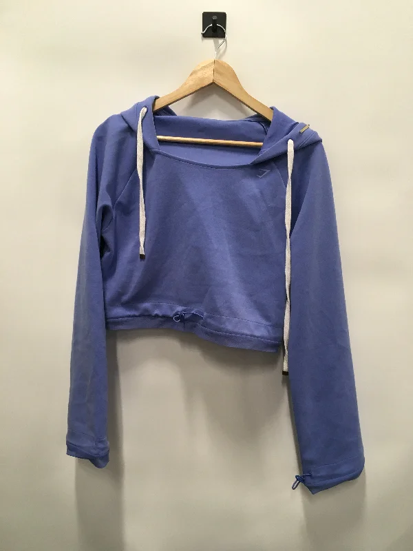 Blue Athletic Sweatshirt Hoodie Gym Shark, Size S