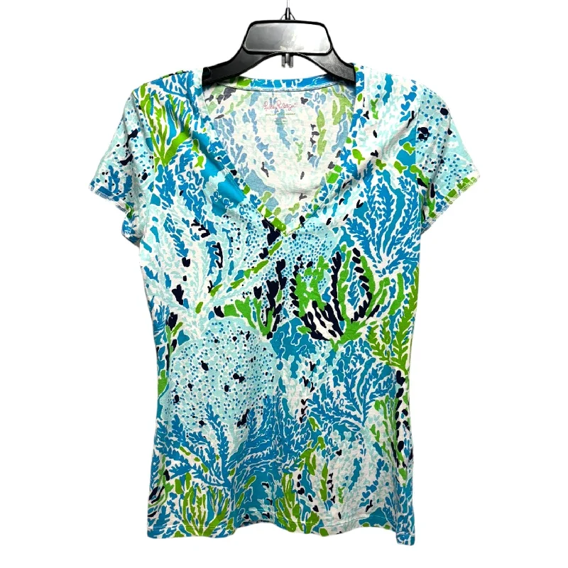 Michele Top Short Sleeve By Lilly Pulitzer In Spa Blue Let’s Cha Cha, Size: M