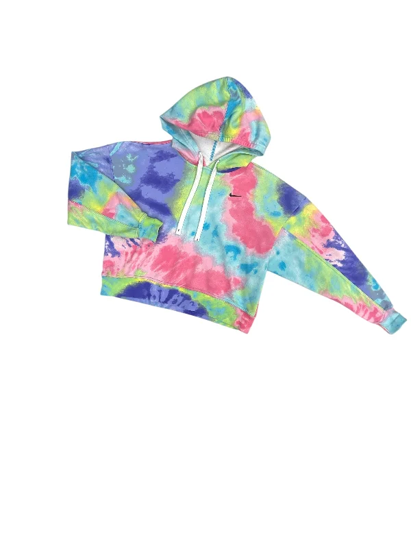 Athletic Sweatshirt Hoodie By Nike Apparel In Rainbow Print, Size: Xs