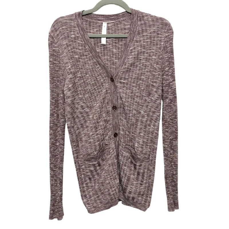 Sweater Cardigan By Athleta In Brown & White, Size: L