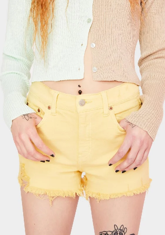 Golden Hour Troublemaker Distressed Denim Shorts