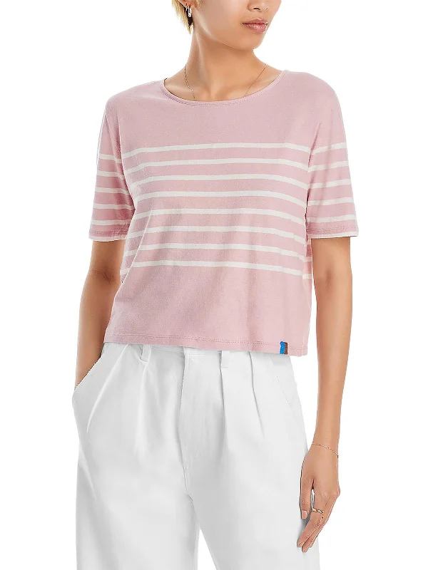 Womens Striped Tee Cropped