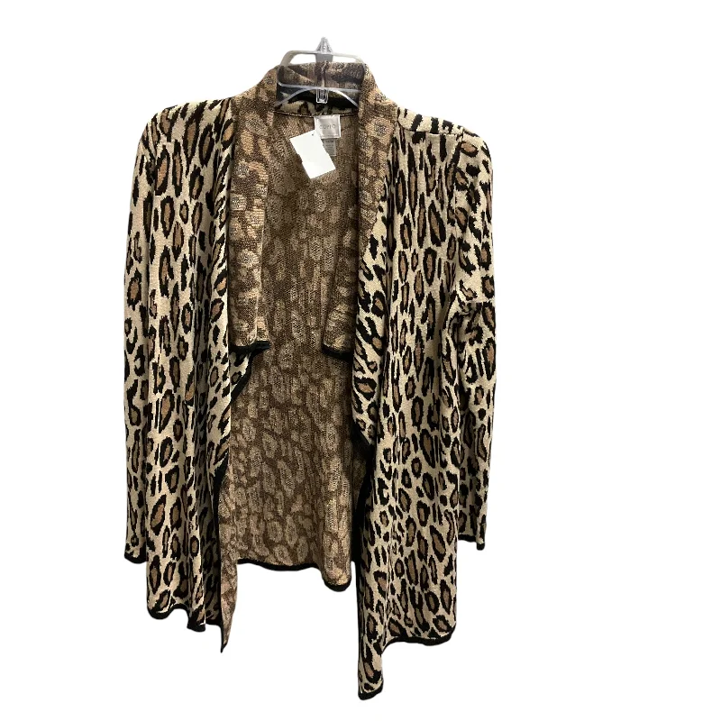 Sweater Cardigan By Cupio In Animal Print, Size: S