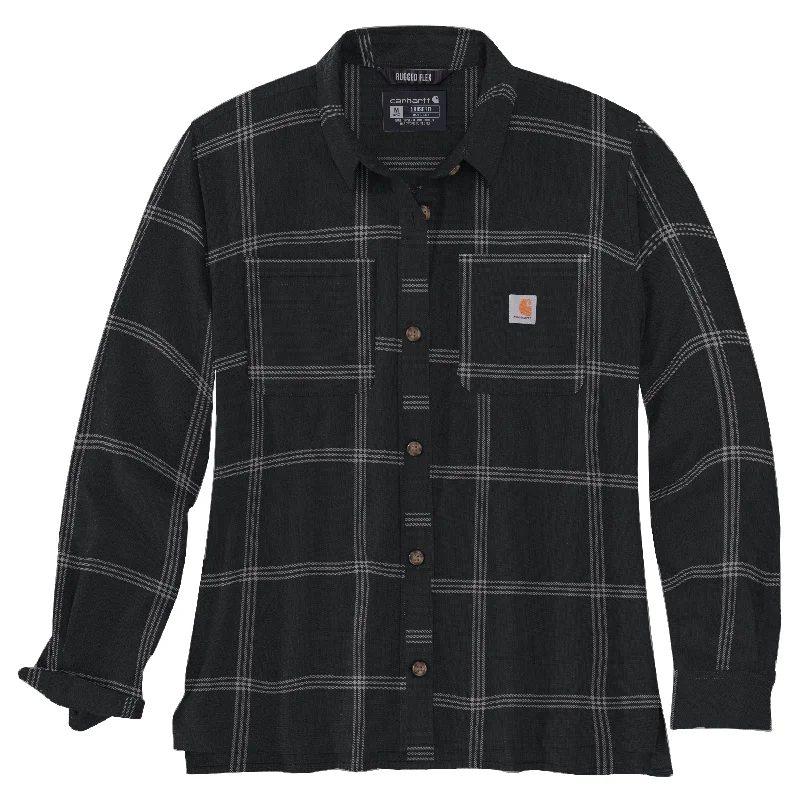 Women's Rugged Flex Loose Fit Midweight Flannel Long-Sleeve Plaid Shirt