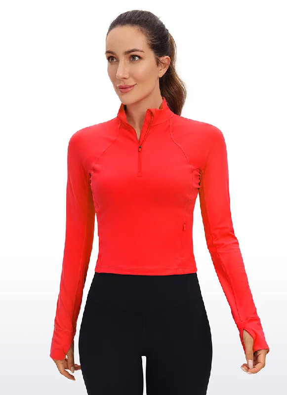 Butterluxe Half-Zip Long Sleeve Cropped