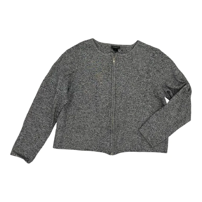 Sweater Cardigan By Ann Taylor In Grey, Size:L