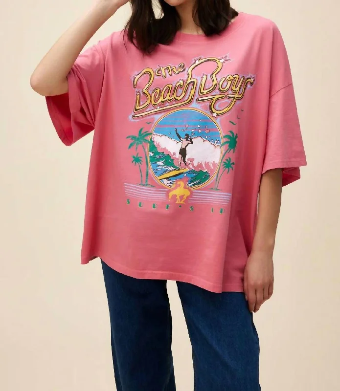 The Beach Boys Surfs Up Os Tee Top In Rose Water