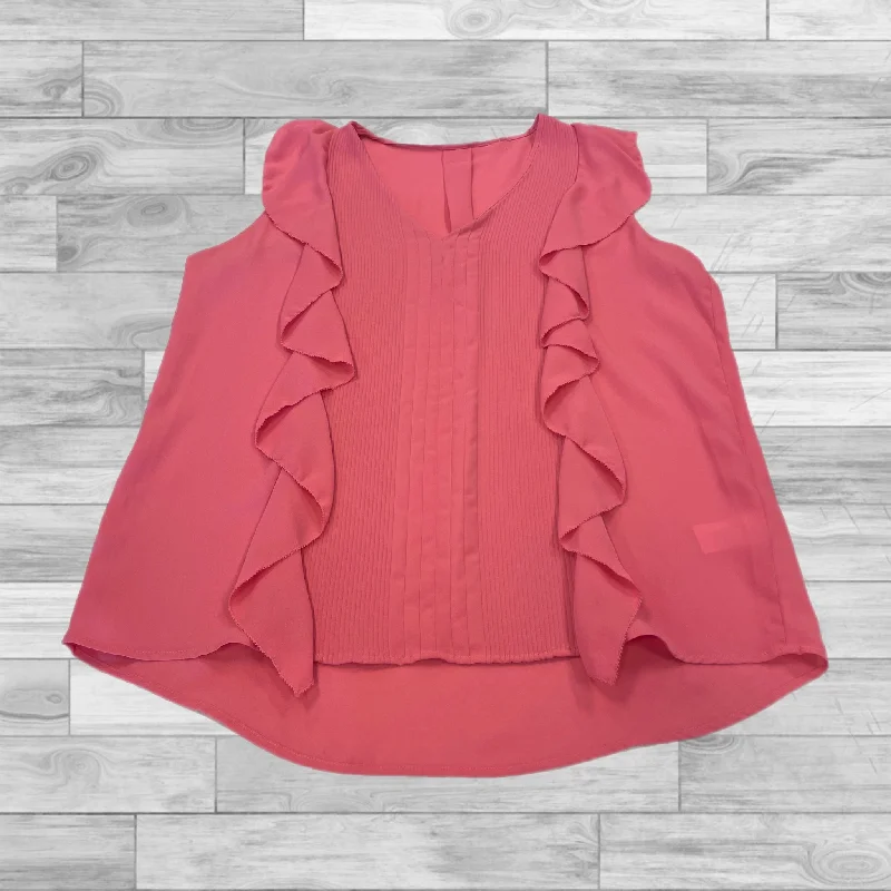 Top Sleeveless By Tahari In Salmon, Size: L