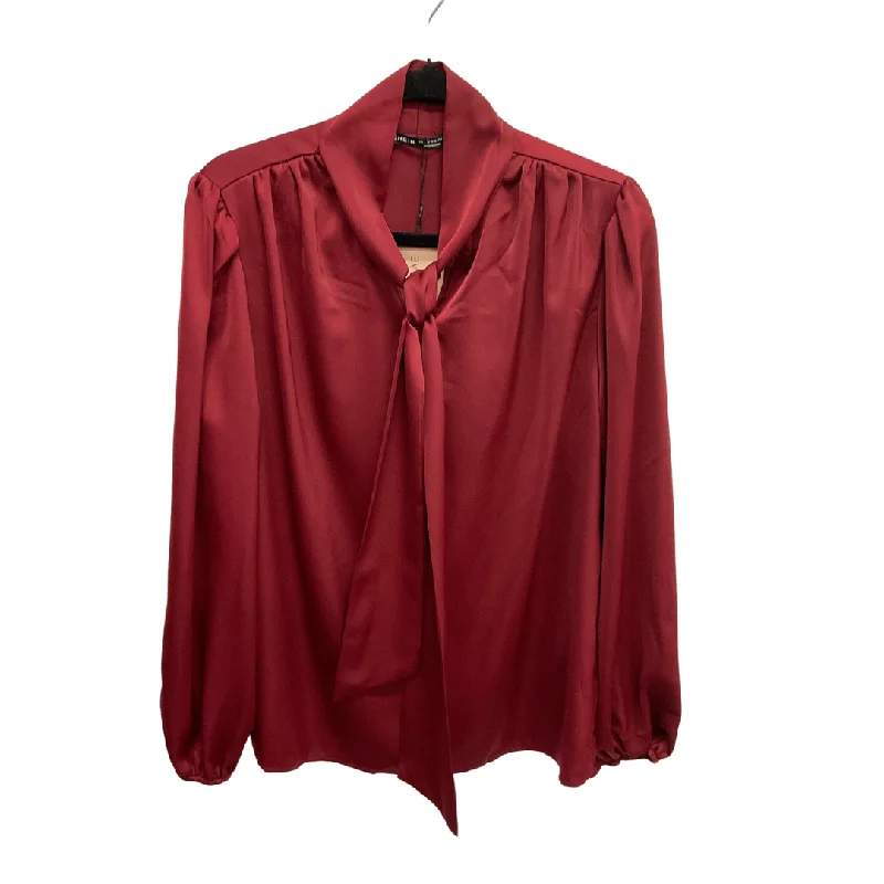 Top Long Sleeve By Shein In Red, Size: L