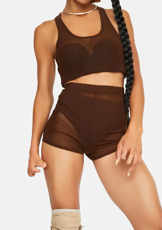 Chocolate Always The Baddest Sheer Shorts