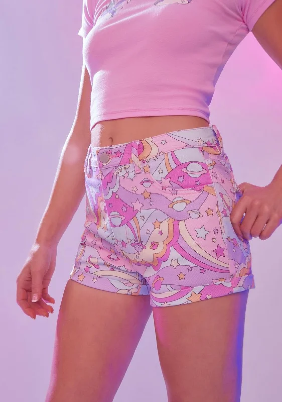 Groovy Galaxy Mom Shorts