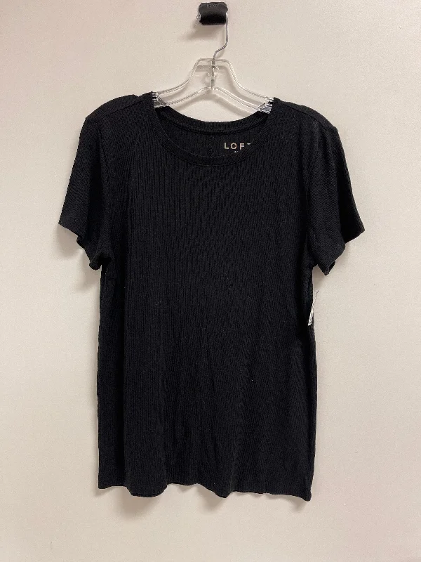 Top Short Sleeve Basic By Loft In Black, Size: L