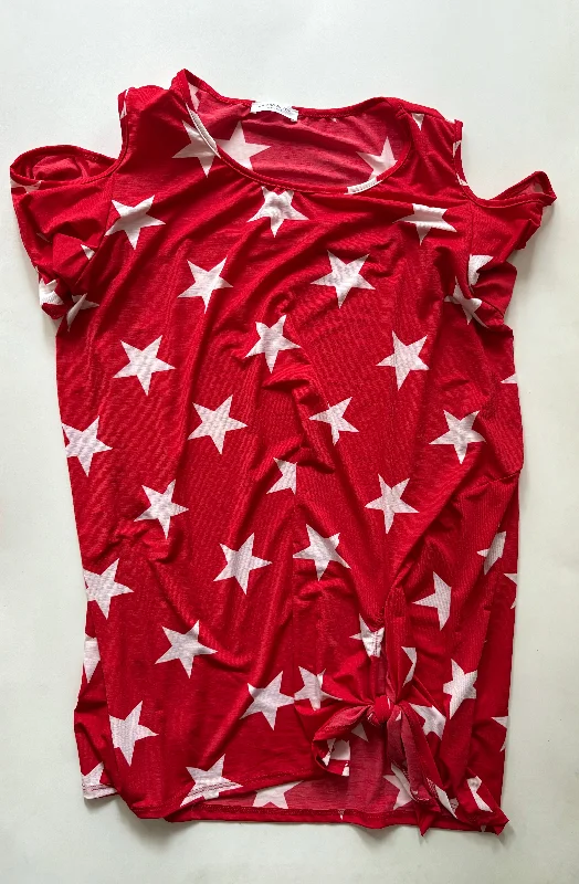 Top Short Sleeve By Chicsoul In Red, Size: 3x