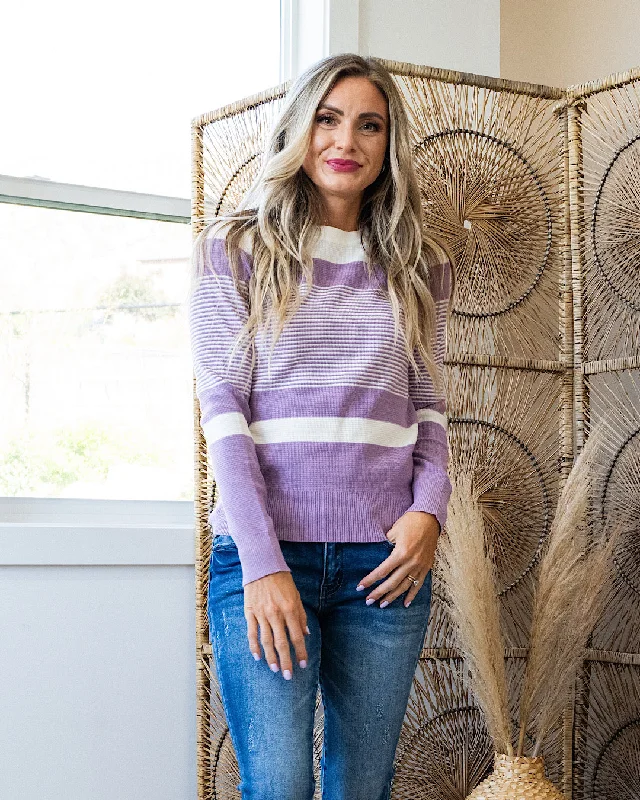 Courtney Striped Sweater - Lavender