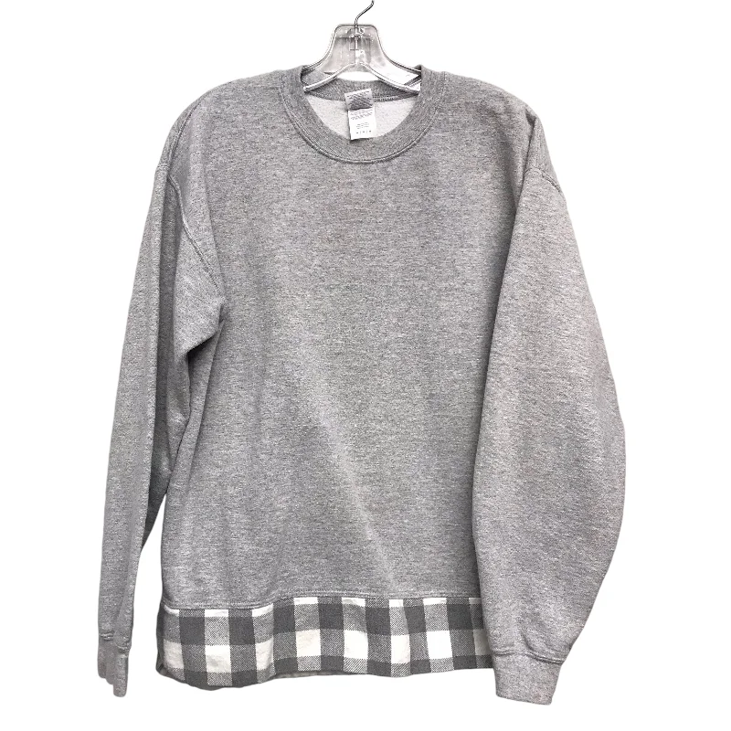 Sweatshirt Crewneck By Gildan In Grey, Size:M