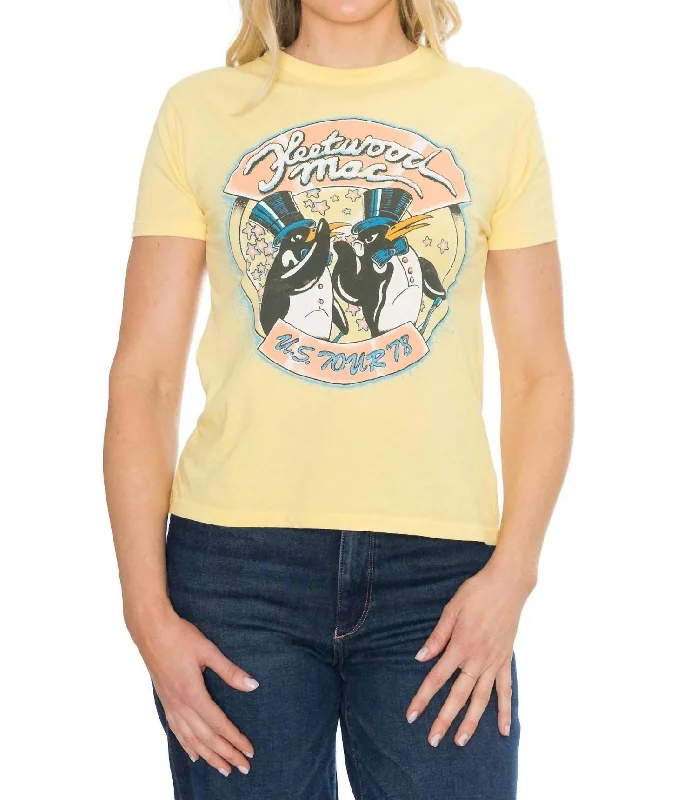 Fleetwood Mac Us Tour 78 Ringer Tee Top In Yellow Bloom