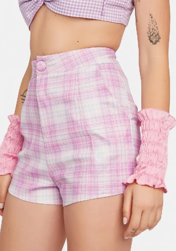 Blush Back 2 School Baddie Plaid Shorts