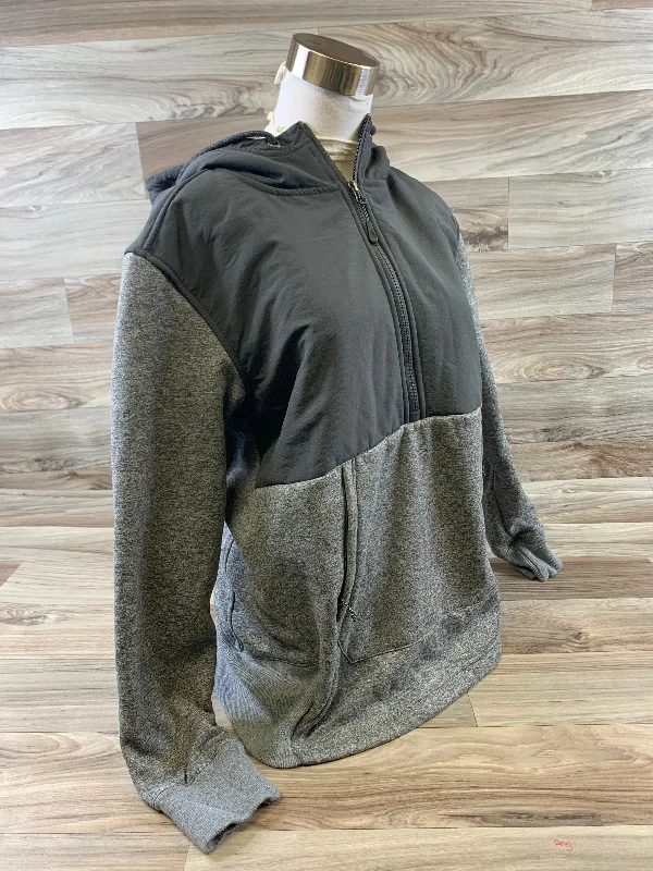 Athletic Sweatshirt Hoodie By The North Face In Grey, Size: L