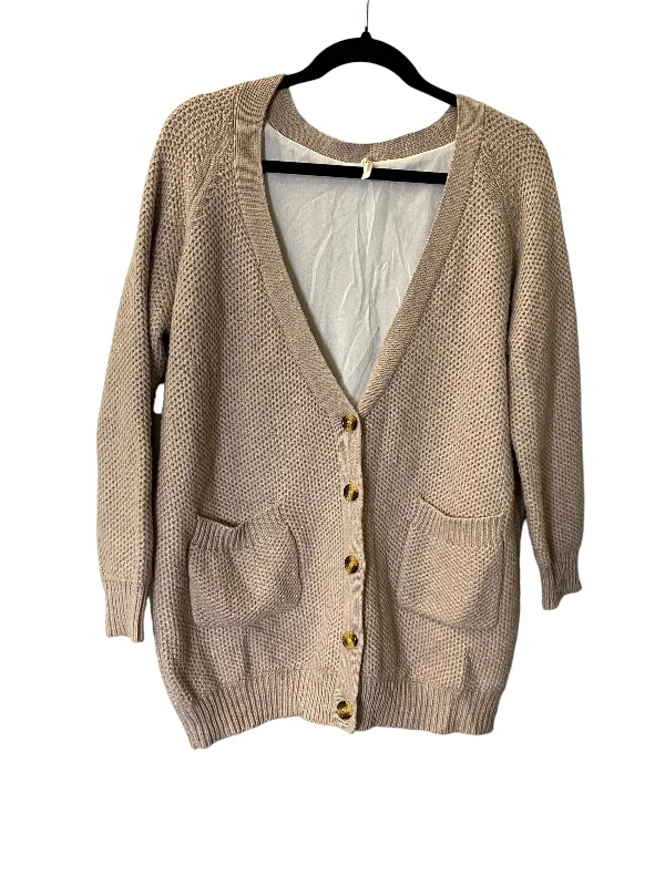 Sweater Cardigan By Pol In Taupe, Size: S