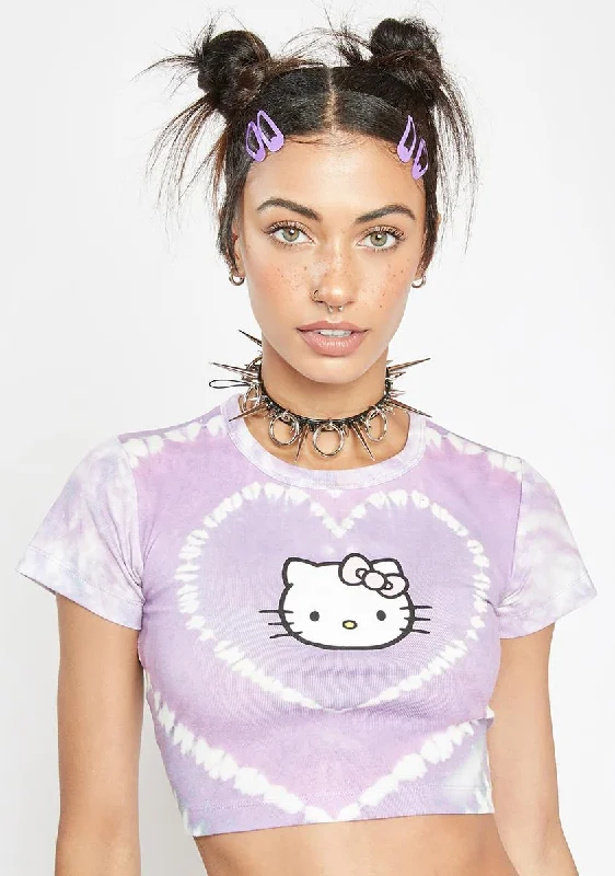 Hello Kitty Heart Tie Dye Baby Tee