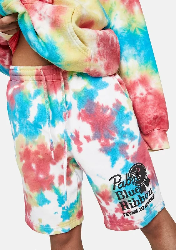 x PBR Vintage Logo Fleece Tie Dye Shorts