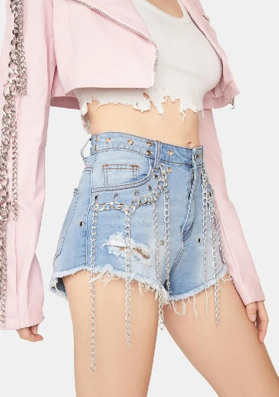 Literal Perfection Distressed Denim Shorts