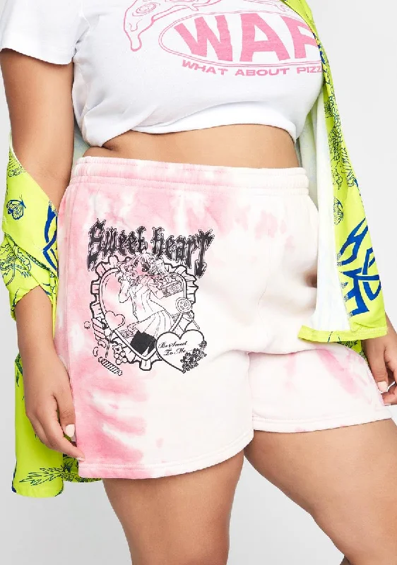 Plus Sweet Heart Tie Dye Shorts