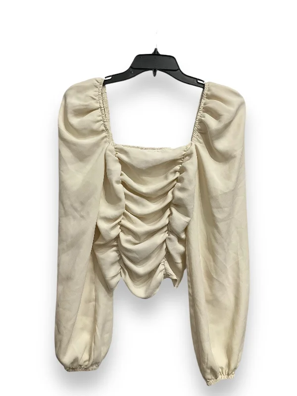 Top Long Sleeve By Express In Cream, Size: Xs