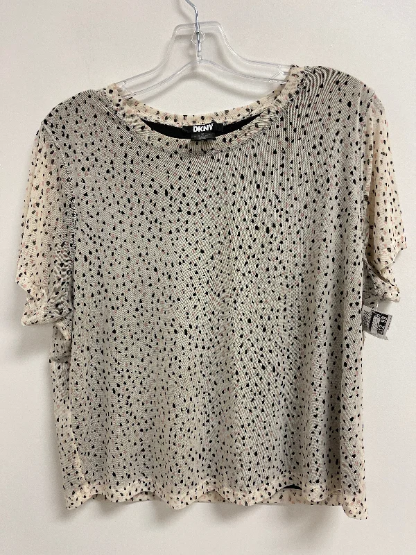 Top Short Sleeve By Dkny In Polkadot Pattern, Size: Xl