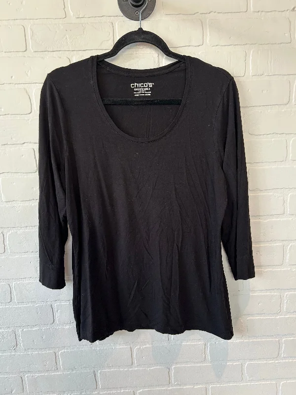 Top Long Sleeve Basic By Chicos In Black, Size: L