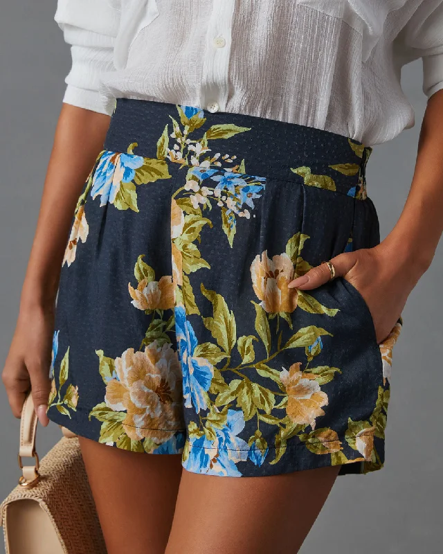 Eden Pocketed Floral High Waist Shorts