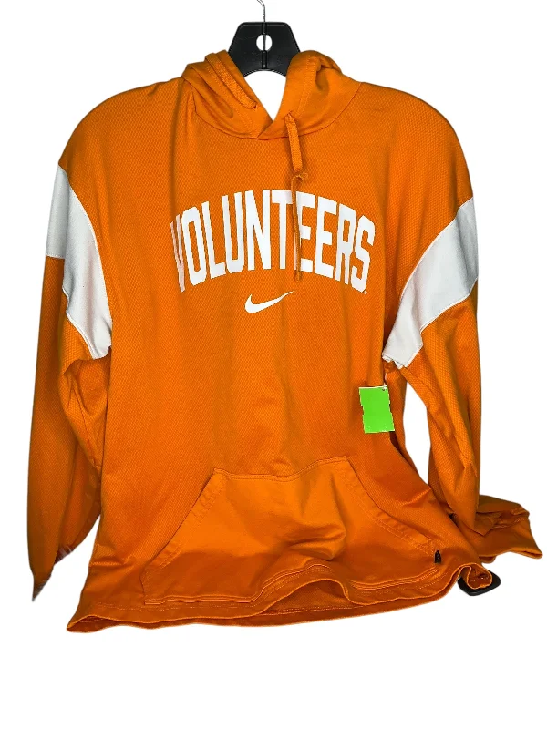 Athletic Sweatshirt Hoodie By Nike In Orange & White, Size: Sp