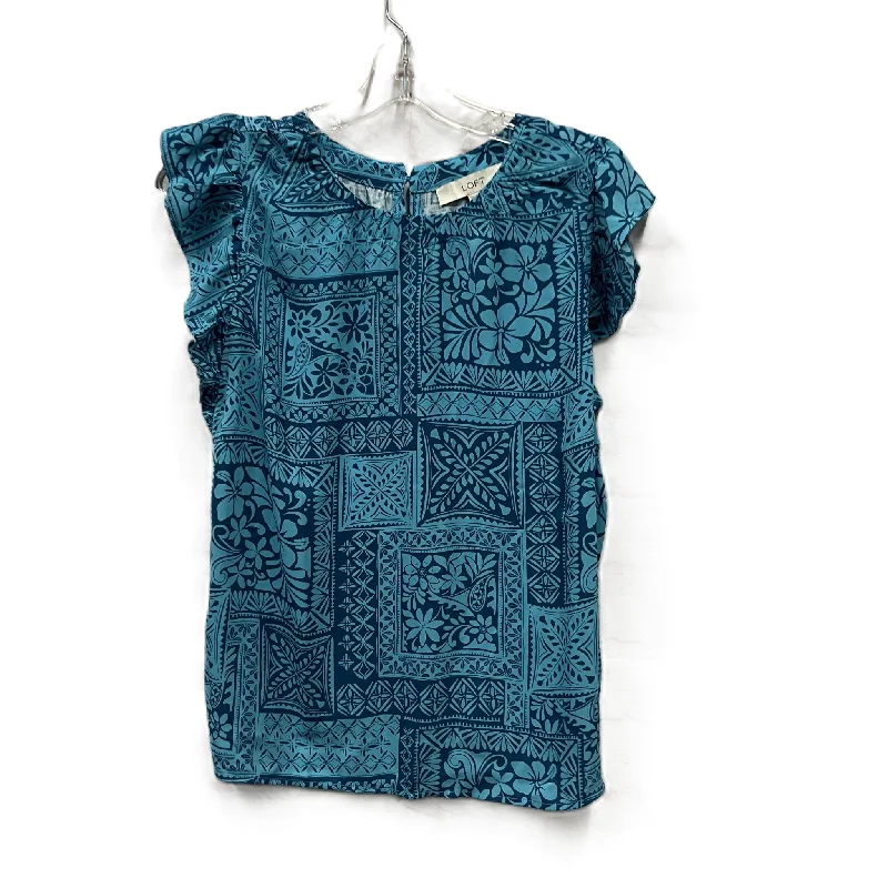 Top Short Sleeve By Loft In Blue, Size: Mp