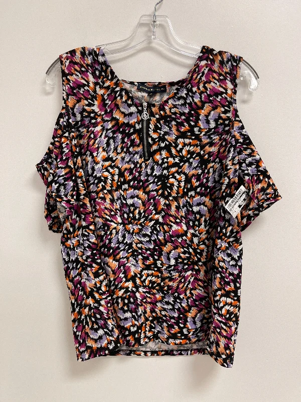 Top Short Sleeve By Adrienne Vittadini In Multi-colored, Size: Xl