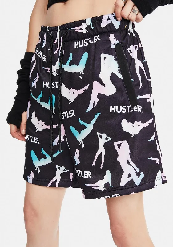 X Hustler Pattern Shorts