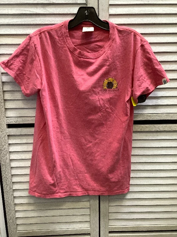 Top Short Sleeve By Simply Southern In Pink, Size: S