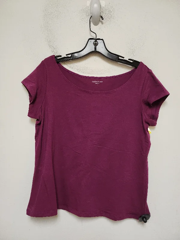 Top Short Sleeve Basic By Eileen Fisher In Purple, Size: L