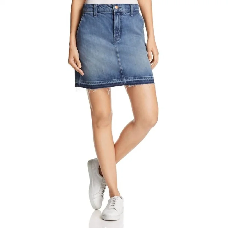 Ambition Denim Mini Skirt In Blue