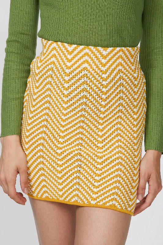 Biance Knit Skirt In Canary Multi