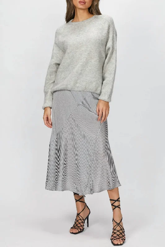 Etta Midi Skirt In Fog Stripe